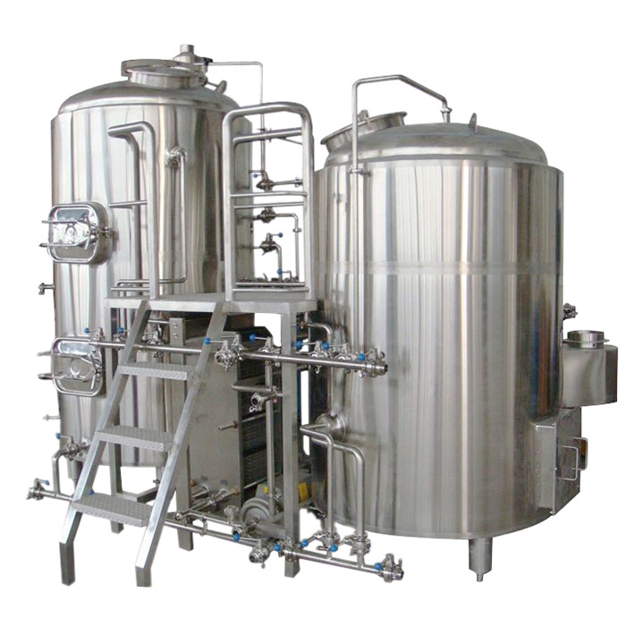 Two-vessel gas heated brewhouse system