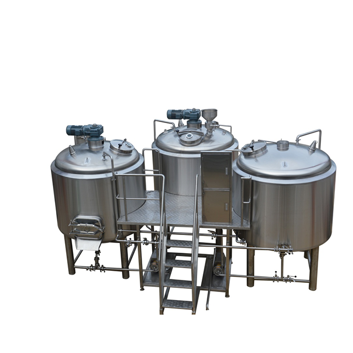 Three-vessel steam heated brewhouse system